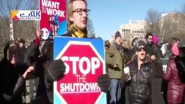 تظاهرات کارمندان آمریکایی در اعتراض به ادامه تعطیلی دولت