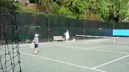 8 year old William playing with Roger Federer