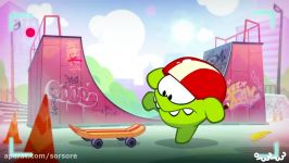 کارتون Skateboarding  om nom