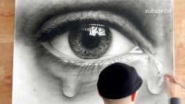 How to Draw a realistic Eye with teardrop speed painting Tutorial