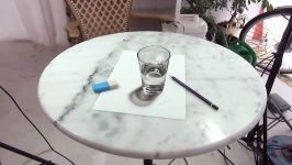 3D Drawing A Realistic Glass of Water AMAZING illusion anamorphic