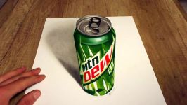 Drawing of MTN DEW Kickstart in 3D Speed Painting baja blast