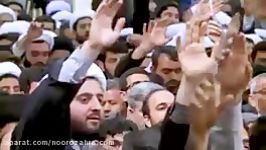 همخوانی مردم قم در ابتدای دیدار رهبرانقلاب. ۹۷۱۰۱۹