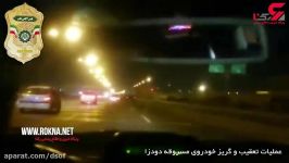 لحظه پر هیجان تعقیب گریز ماشین پلیس دزدان در تهران