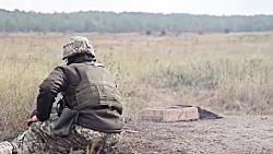 شلیک تیربار سنگین دوشکا در رزمایش نیروهای اوکراینی