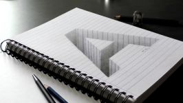 How To Draw a hole letter A in line paper 3D Trick Art