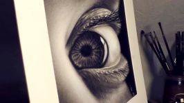 3D DRAWING of an eye realistic portraiture by Stefan Pabst