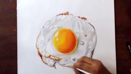 Fried egg drawing Prismacolor pencils