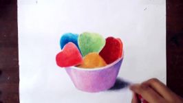 Heart shaped Sugar candies drawing  Prismacolor pencils