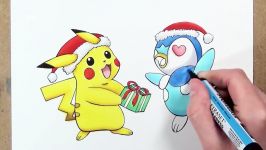 CHRISTMAS POKEMON DRAWING Drawing Pikachu Piplup Advent Day 21