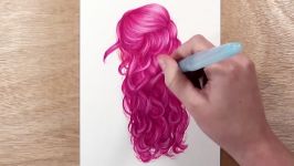 How To Draw Pink Hair With Markers Coloured Pencil