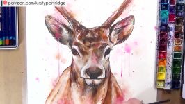 Watercolour Painting Tutorial  How to Paint a Stag  Step by Step