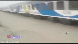 خروج قطار مسافربری تهران به زاهدان ریل راه آهن به علت طوفان شن