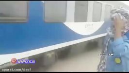 خروج قطار مسافربری تهران به زاهدان ریل راه آهن به علت طوفان شن