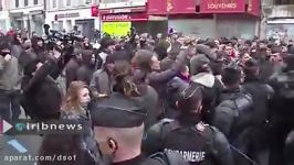 درگیری پلیس معترضان در شهر سویاک فرانسه