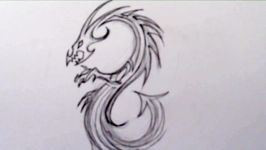 Tribal Dragon Tattoo Design Sketch  Standing on Hind Legs in an Infinity Shape