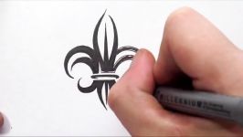 Drawing a Tribal Fleur De Lis Tattoo Design