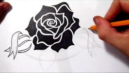 Drawing a Memorial Tattoo Design Idea  Tribal Rose and Banner