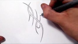 Drawing a Thin Sharp Tribal Tattoo Design