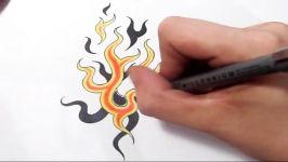 Fire Tattoos  Drawing Cool Abstract Tribal Flames Design