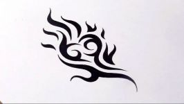 Drawing Tribal Heart and Flames  Cool Tattoo Design