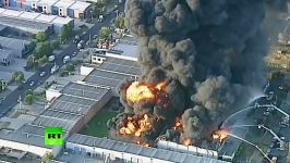 انفجار آتش سوزی در کارخانه شیمیایی در استرالیا خطرناک