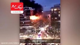 انفجاری وحشتناک به دنبال آن یک آتش سوزی مهیب در یک ساختمان مسکونی در پاریس