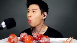 ASMR TANGHULU STRAWBERRIES Crunchy Eating Sounds  Zach Choi ASMR