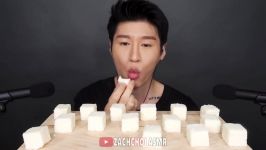 ASMR COCONUT SNOW CUBES No Talking Soft Chewy Eating Sounds  Zach Choi ASMR