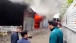 آتش سوزی کارگاه مبل در مشهد