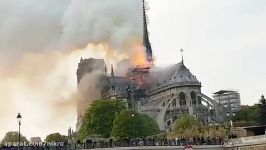 آتش‌سوزی شدید در کلیسای نوتردام شهر پاریس