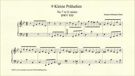 Bach Prelude in G minor BWV 930 Piano