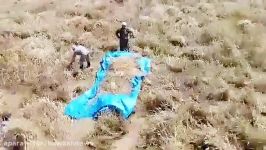 دروکردن گندم کشاورزان سیل زده خوزستانی توسط روحانیون