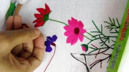 Hand embroidery flower stitch by Nakshi kantha World