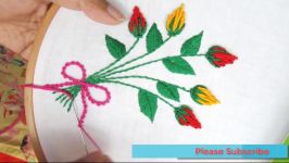 Hand embroidery rose flower stitch by Nakshi Kantha World