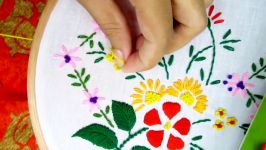 Hand embroidery flower design by Nakshi Kantha World