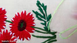 Hand Embroidery Flower embroidery designs Dahlia Flower by Nakshi Kantha World
