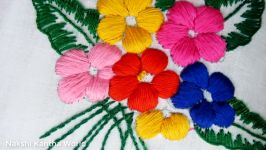 Hand Embroidery Padded Satin Stitch Flower Embroidery