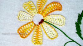 Hand Embroidery Herringbone Stitch Flower Embroidery