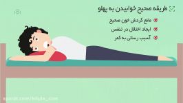 موشن گرافیک  روش صحیح خوابیدن