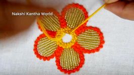 Modern Hand Embroidery Beautiful Flower Embroidery with Beads