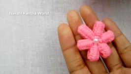 Hand Embroidery Amazing Trick Easy woolen flower making idea with cotton bud