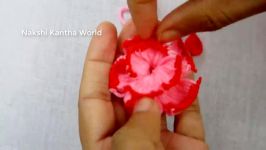 Modern Hand Embroidery Easy Flower Embroidery Trick with Fork Rose Flower