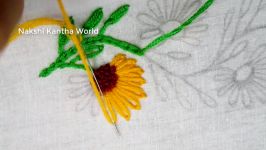 Hand Embroidery Borderline Flower Embroidery Lazy Daisy Stitch