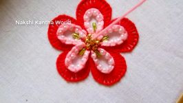 Hand Embroidery Woolen Flower Embroidery with beads