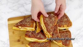 نان ورقی layered pretzel bread