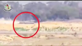 لحظه اصابت موشک کورنت به ماشین نظامی اسرائیلی در مرز غزه