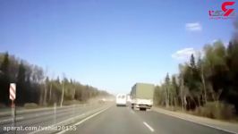 فیلم هولناک فاجعه ای مرگبار  تصادف ماشین کامیون تریلی