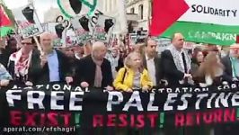 تظاهرات صدها انگلیسی در حمایت فلسطین