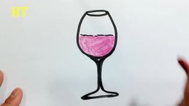 How to draw a WINE GLASS for kids  Draw for kids  Coloring pages for kids
